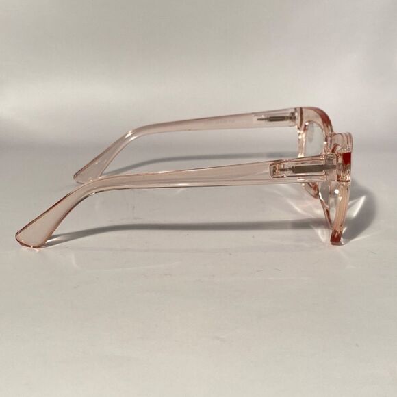 1069 Gretchen Reading Glasses 2.5 Square Clear Pink Frames Oversize NWT - Picture 7 of 10